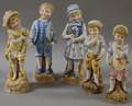 Five Painted Bisque Figures of Children