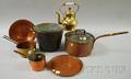 Seven Brass and Copper Cooking and Table Items