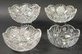 Four Colorless Cut Glass Bowls