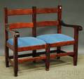 Missionstyle Mahoganyfinished Wood Double Chairback Settee