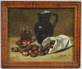 Spanish School Late 19th Century Still Life with Jug and Chestnuts
