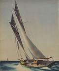 Sandor Bernath American 18921984 Ship Under Sail