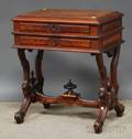 Victorian Renaissance Revival Carved Walnut Twodrawer Work Table