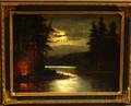 John Englehart American 18671915 Campfire by a Moonlit Lake