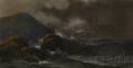 American School 19th Century Stormy Coast