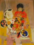 Attributed to Willering Epko French b 1928 Portrait of a Seated Girl with Fruit