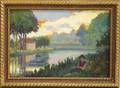 French School 20th Century Landscape with Female Figure