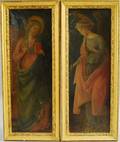Continental School 19th Century Lot of Two Religious Images The Angel Gabriel