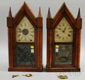Two Connecticut Veneer Steeple Shelf Clocks