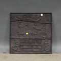 Cast Iron Marlbro Furnace 1768 and Figural Reliefdecorated Fireback
