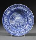 Historical Blue TransferwareHOBART TOWN Soup Plate