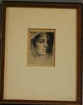 Attributed to Friedrich August von Kaulbach German 18501920 Profile of a Lady with a Head Scarf