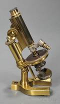 Lacquered Brass Monocular Compound Microscope