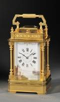 French Gilt Hour Repeating Carriage Clock