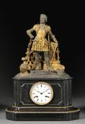 French Mantel Clock Depicting Sir Walter Raleigh