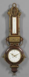 E Gubelin Mahogany and Ormolu Wall Clock