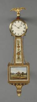 Walter H Durfee Mahogany Patent Timepiece or Banjo Clock