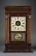 Bloomer and Sperry Mahogany Portico Shelf Clock