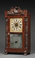 Jeromes  Darrow Carved Miniature Mahogany Alarm Timepiece