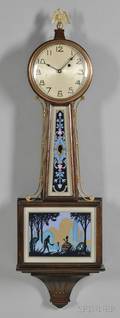 Mahogany Banjo Clock by the New Haven Clock Company