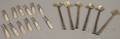 Set of Twelve English Motherofpearlhandled Picks and Six Sterling Silver Iced Tea Spoons