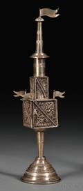 German 800 Silver Towerform Besamim Box Spice Container