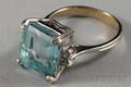 14kt White Gold Aquamarine and Diamond Ring