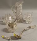 Six Assorted Colorless Cut Glass and Sterling Silvermounted Articles