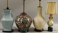 Four Assorted Chinese Decorated Porcelain VaseTable Lamps