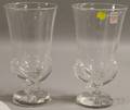 Pair of Steuben Colorless Glass Footed Vases