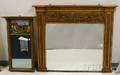 Empire Gilt and Painted Wood and Gesso Overmantel Mirror and a Goldpainted Federalstyle Tabernacle Mirror