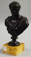 Patinated Cast Metal Bust of Nero