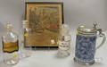 Delft Blue and Whitedecorated Tin Glazed Stein Three Colorless Glass Apothecary Jars and a Framed Sidney L Smith Reengraving of Pa