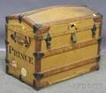Late Victorian Wood Metal and Leatherbound Canvasclad Dometop Steamer Trunk