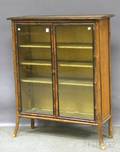 Victorian Partebonized Bamboo and Rattan Glazed Twodoor Book Cabinet