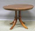 Provincial Biedermeierstyle Circular Blondewood Pedestalbase Breakfast Table