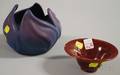 Saturday Evening Girls Pottery Red Glazed Bowl and a Late Van Briggle Pottery Matte Glazed Floralform Bowl
