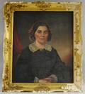 19th Century American School Oil on Canvas Portrait of Lady