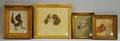Four Framed Embroidered Portraits of Dogs