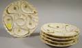 Set of Five Weimar Gilt Porcelain Oyster Plates