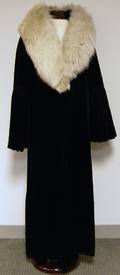 Bonwit Teller Velvet Opera Coat with Fur Collar