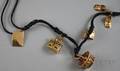 Gold Gilt Silver and Cord Charm Necklace