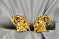 18kt Gold Rams Head Cuff Links Kurt Wayne