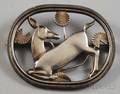 Georg Jensen Sterling Silver Deer Brooch