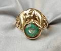 14kt Gold and Green Beryl Ring Jones  Woodland
