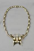 18kt Bicolor Gold and Diamond Butterfly Necklace