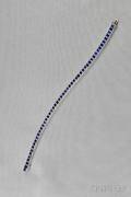 Art Deco Platinum and Sapphire Line Bracelet Raymond Yard