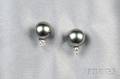 18kt White Gold Black Pearl and Diamond Earstuds Mikimoto
