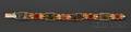 Arts  Crafts 18kt Gold Moss Agate and Carnelian Bracelet Margaret Rogers