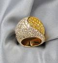 18kt Gold Yellow Diamond and Diamond Ring Fred